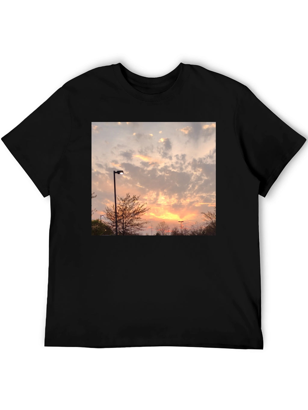 Sunset Sky Graphic Tee - Modern Fit Black T-Shirt