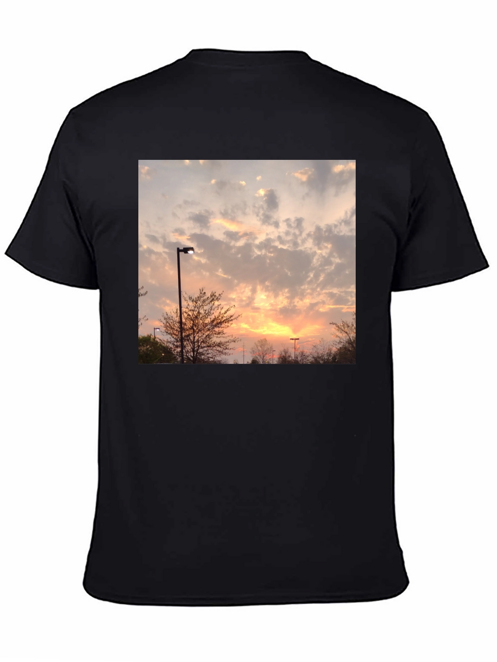 Sunset Sky Graphic Tee - Modern Fit Black T-Shirt