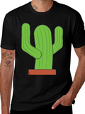 Cactus Graphic T-Shirt - Black Cotton Tee