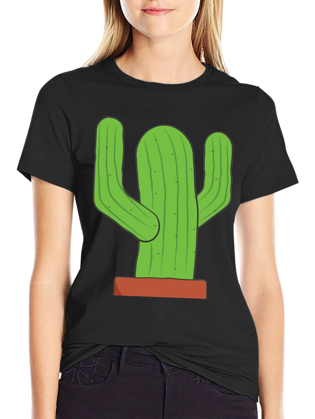 Cactus Graphic T-Shirt - Black Cotton Tee