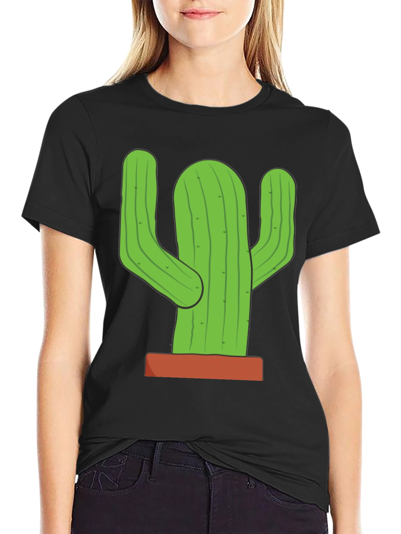 Cactus Graphic T-Shirt - Black Cotton Tee