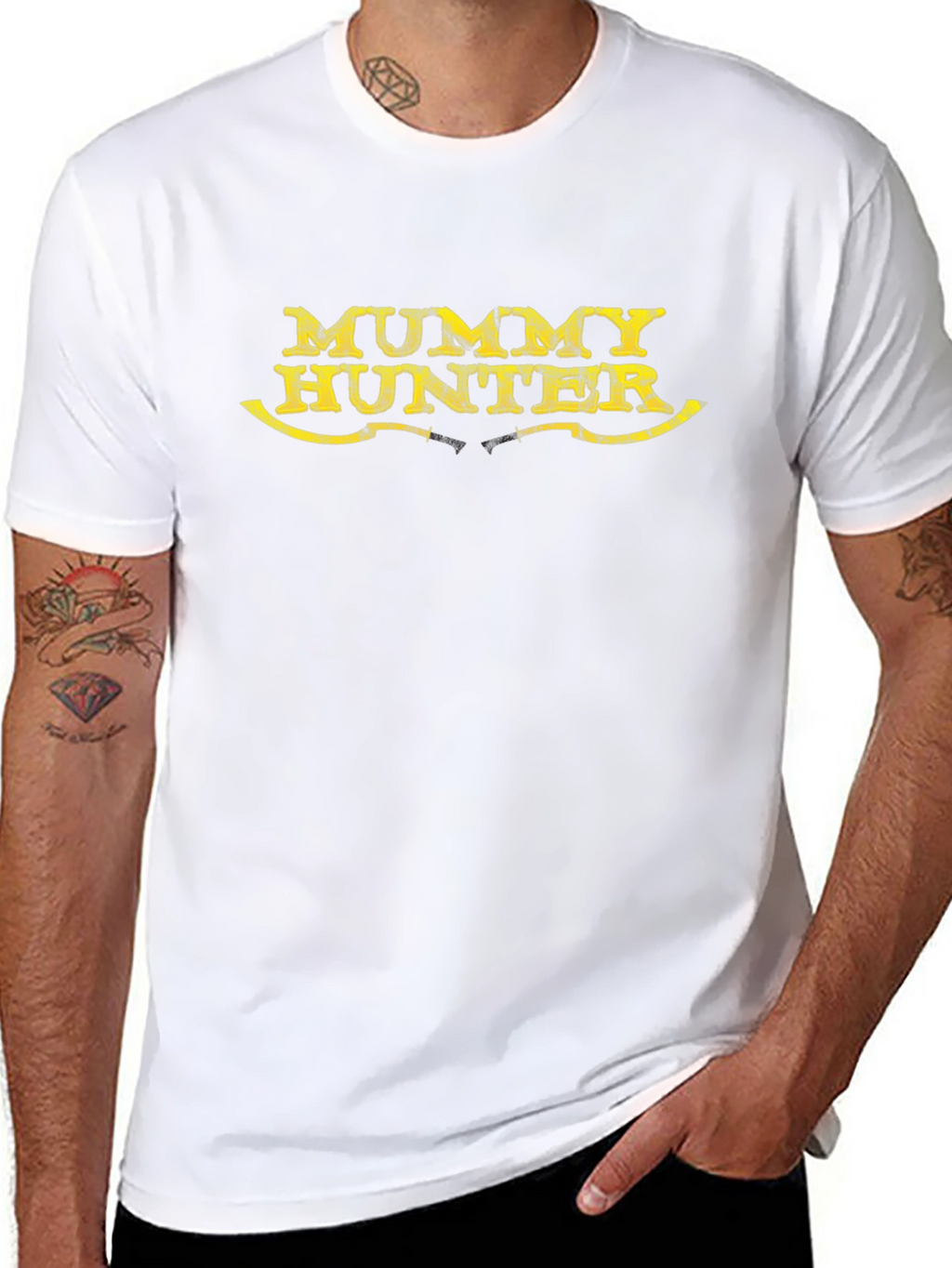 Mummy Hunter Black T-Shirt - Novelty Graphic Tee