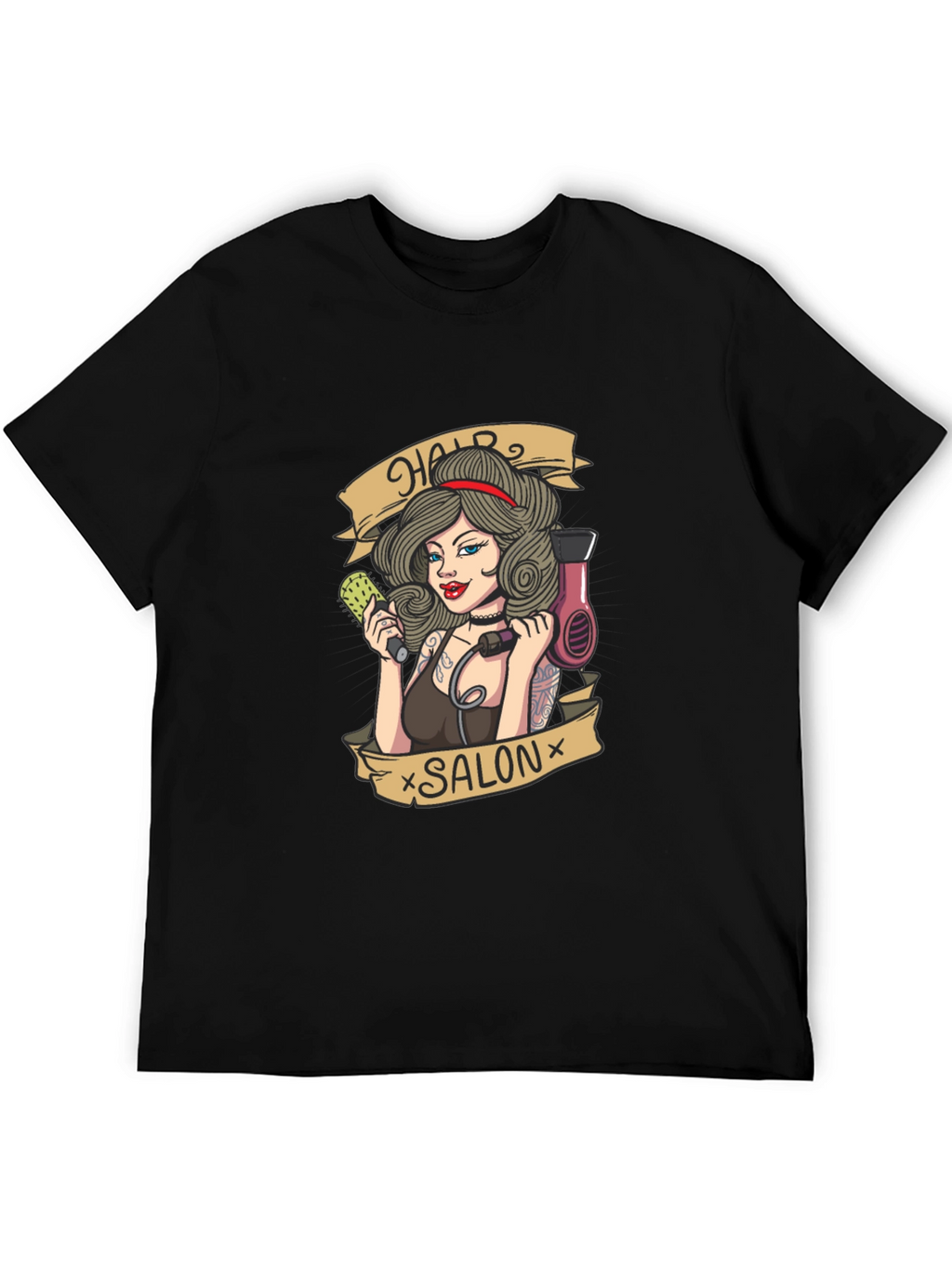 Hair Salon Tattoo Style Graphic T-Shirt