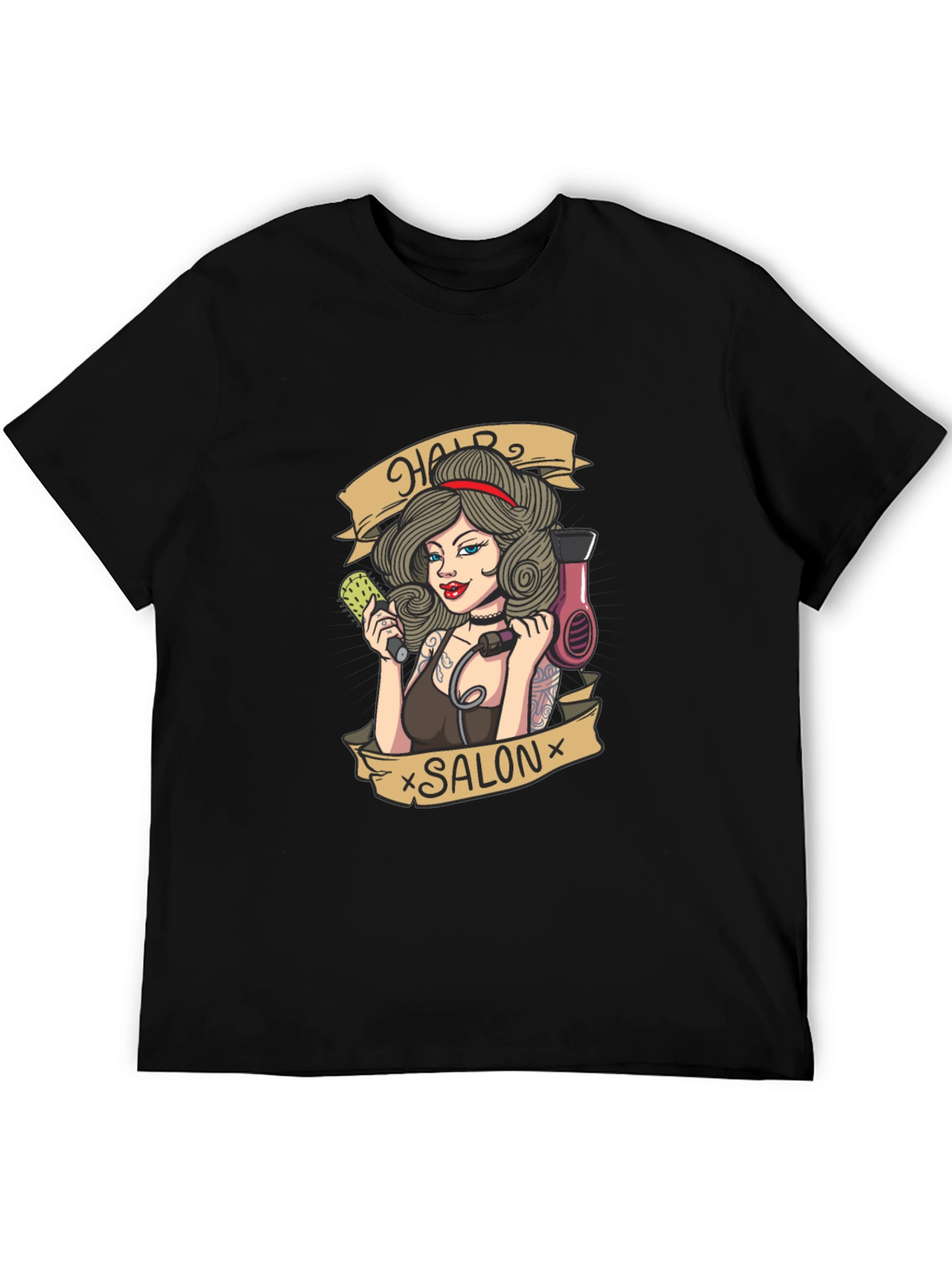 Hair Salon Tattoo Style Graphic T-Shirt