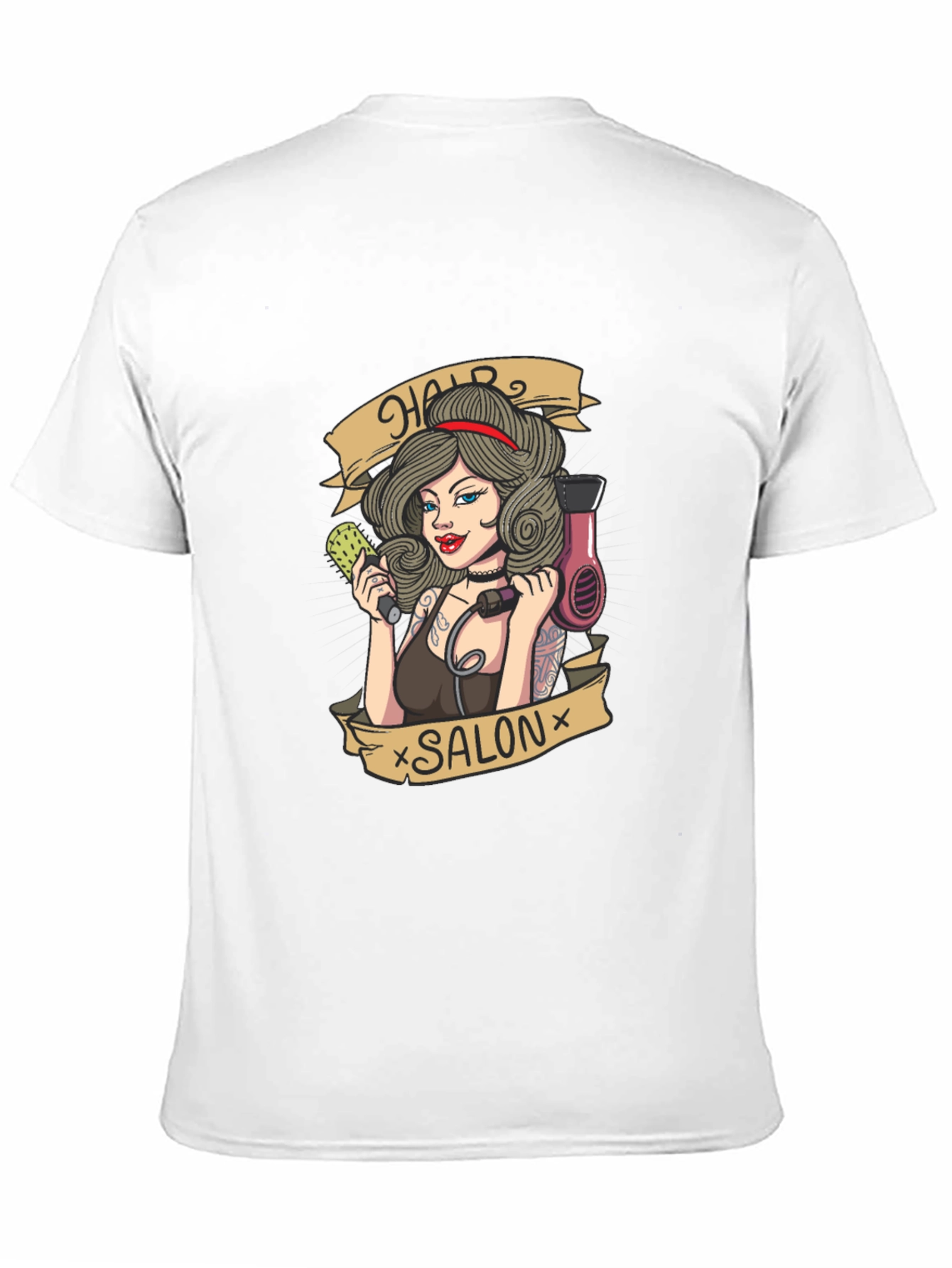 Hair Salon Tattoo Style Graphic T-Shirt