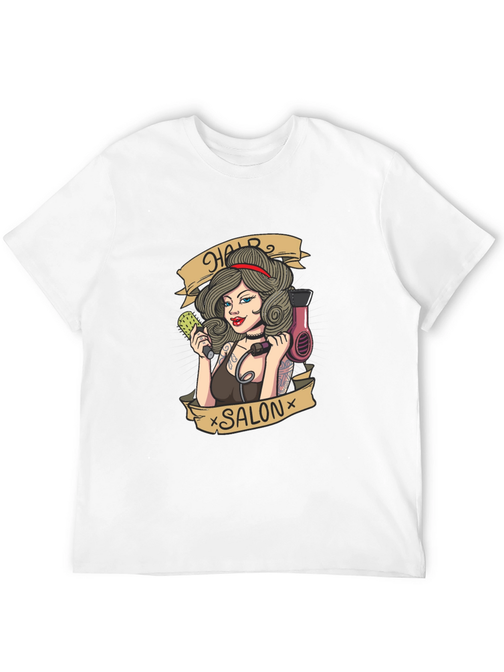 Hair Salon Tattoo Style Graphic T-Shirt