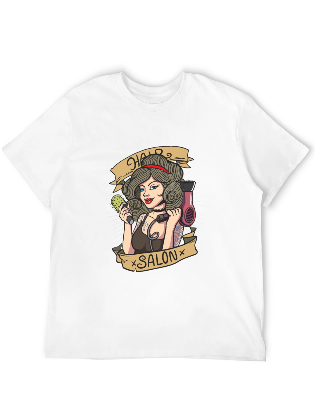 Hair Salon Tattoo Style Graphic T-Shirt