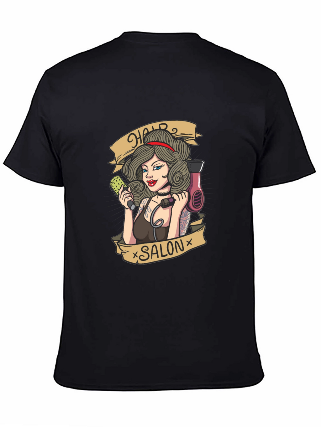 Hair Salon Tattoo Style Graphic T-Shirt
