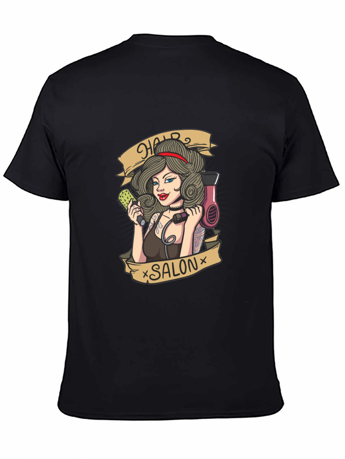 Hair Salon Tattoo Style Graphic T-Shirt