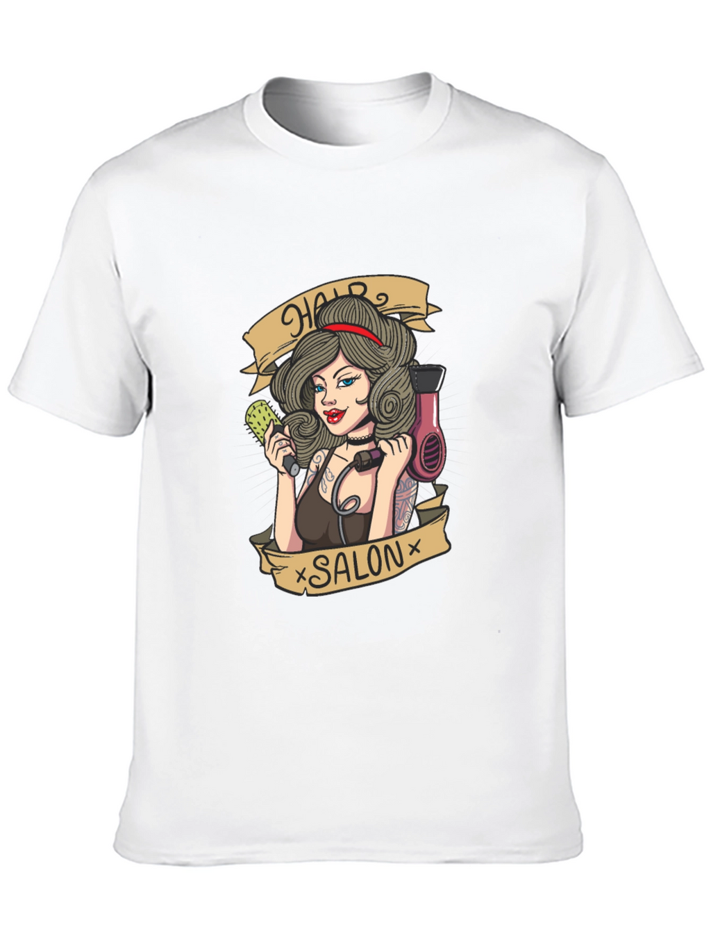 Hair Salon Tattoo Style Graphic T-Shirt