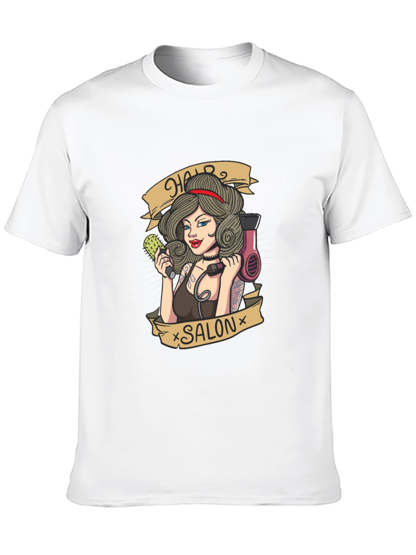 Hair Salon Tattoo Style Graphic T-Shirt