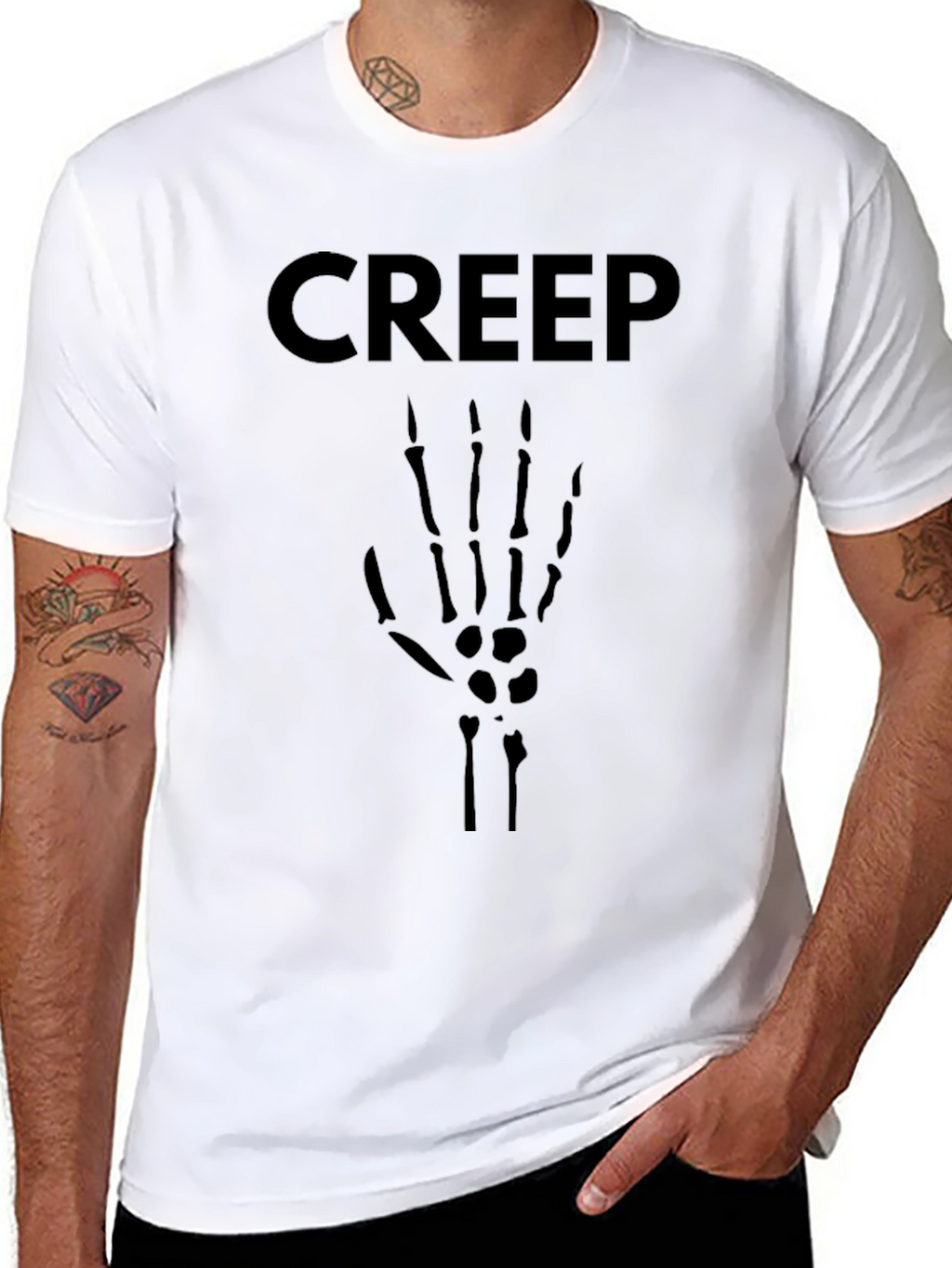 Creep Skeleton Hand Graphic Tee - Black T-Shirt