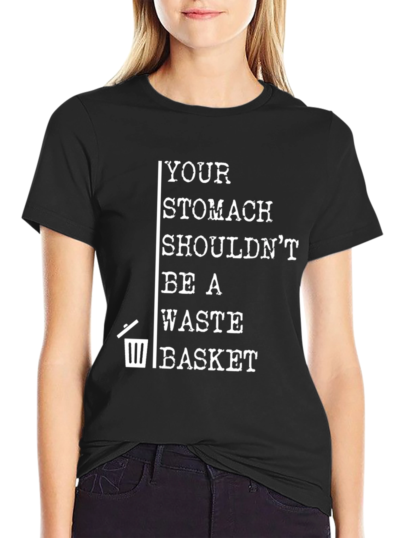 Stomach Waste Basket Graphic T-Shirt