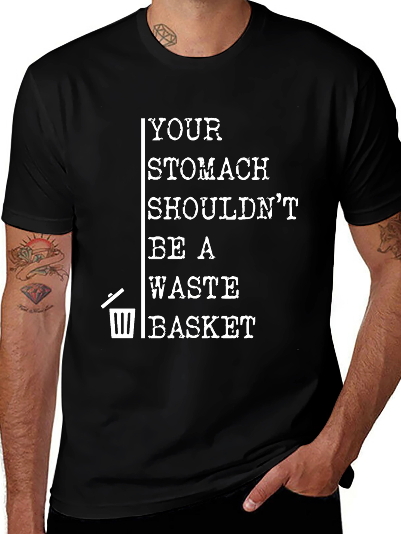 Stomach Waste Basket Graphic T-Shirt