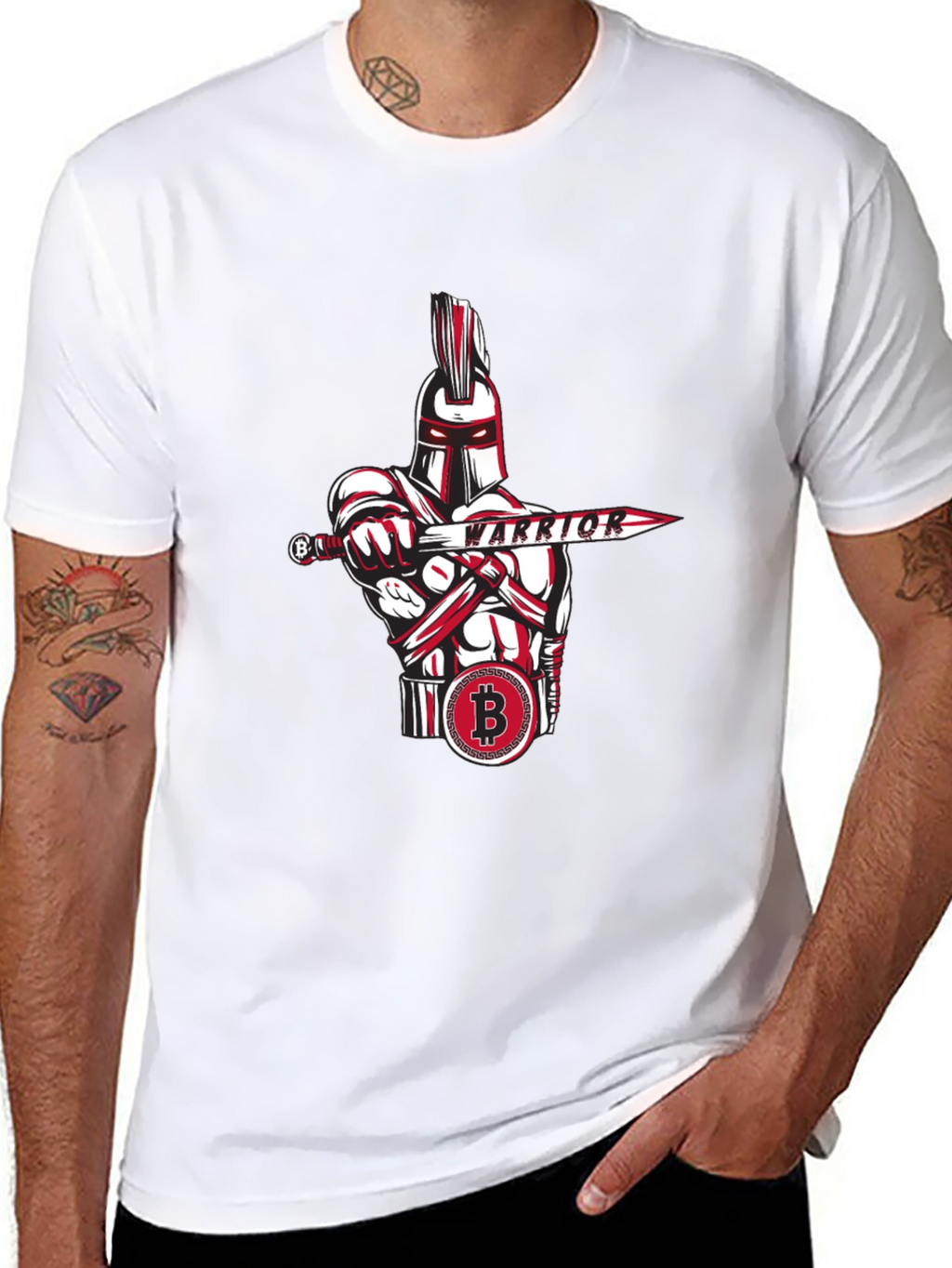 Bitcoin Warrior Graphic Tee - Crypto Enthusiast Apparel