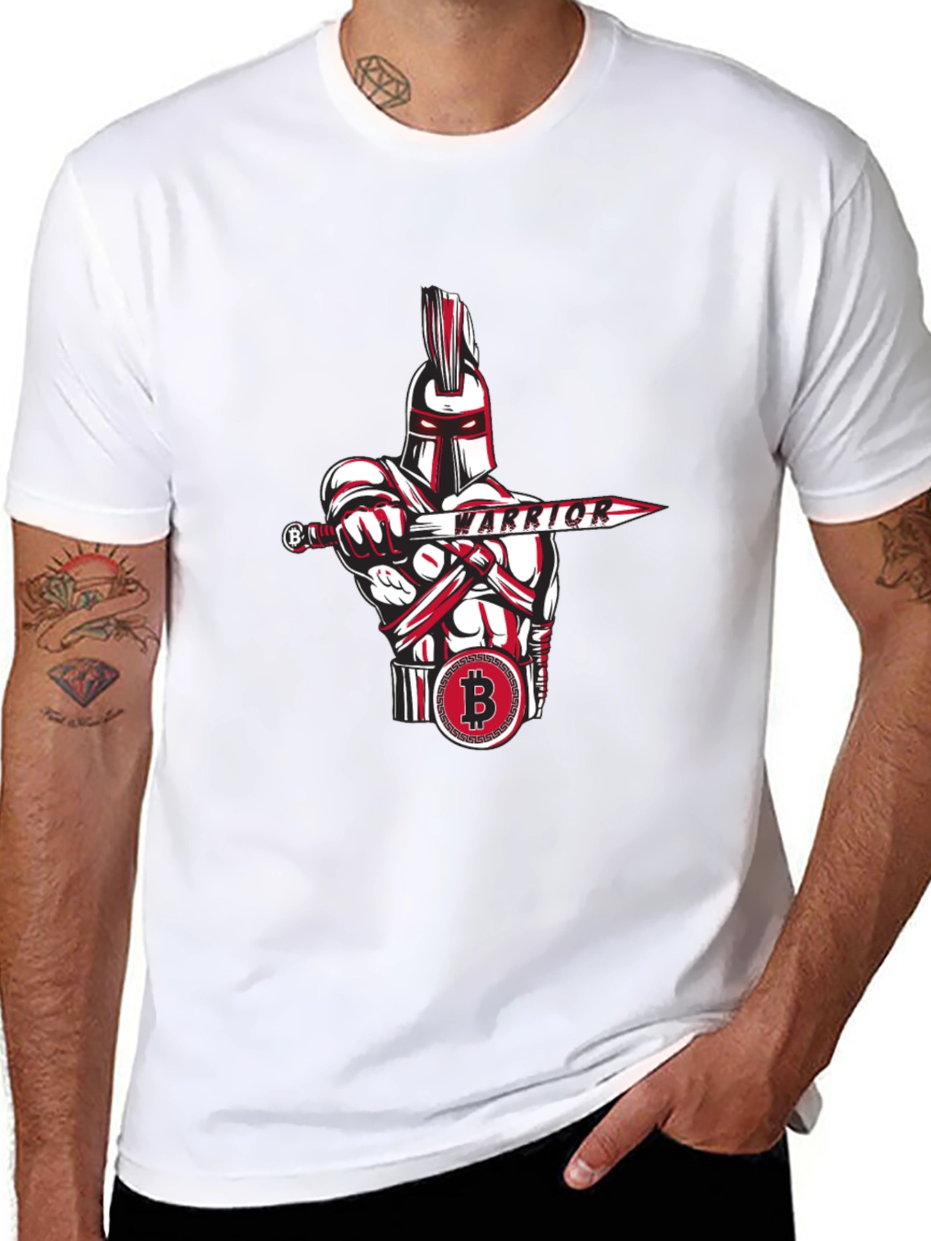 Bitcoin Warrior Graphic Tee - Crypto Enthusiast Apparel