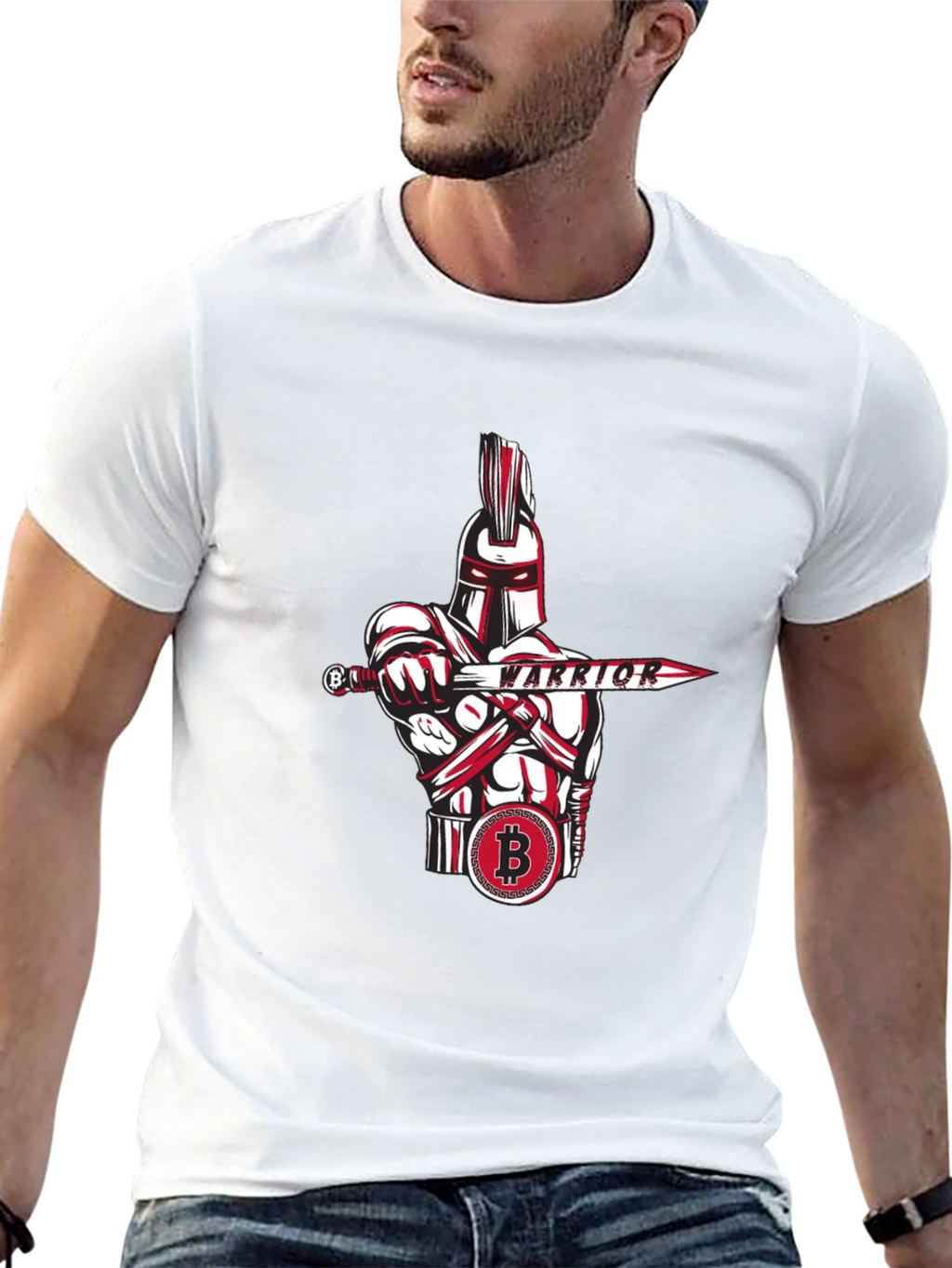 Bitcoin Warrior Graphic Tee - Crypto Enthusiast Apparel