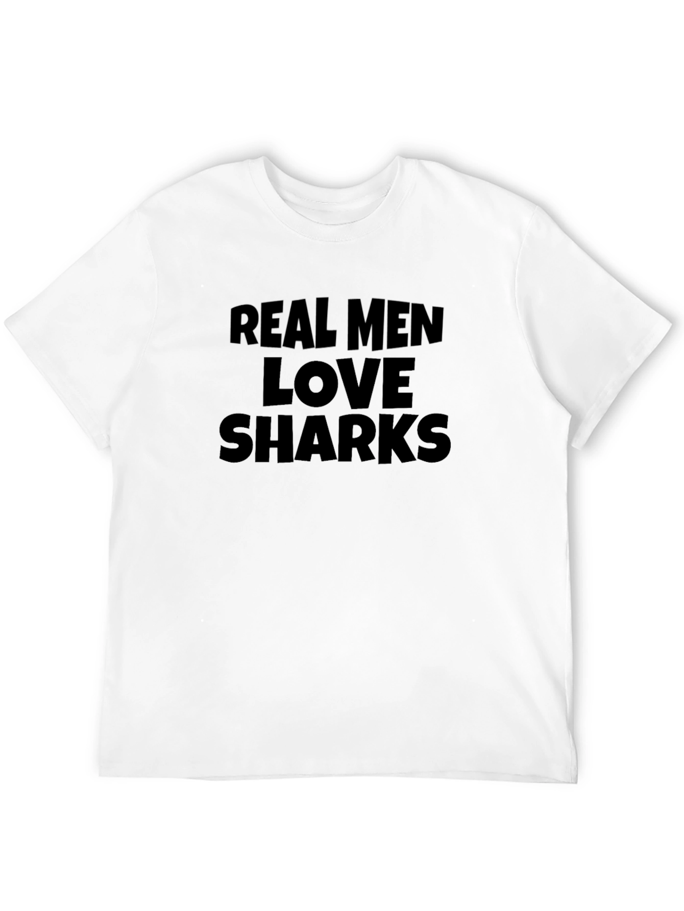 Real Men Love Sharks Graphic Tee - Black