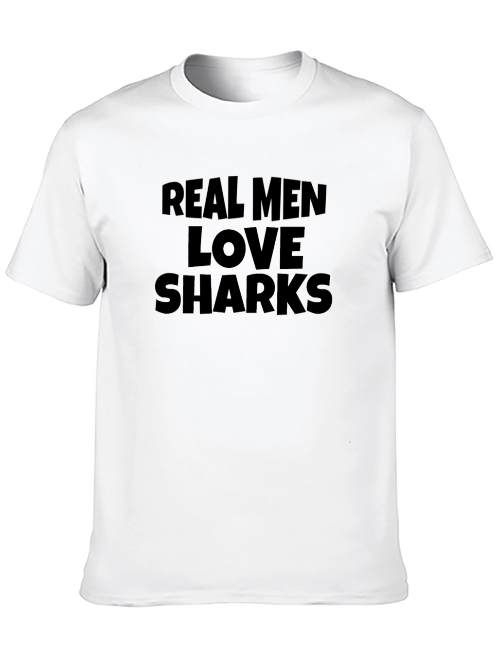 Real Men Love Sharks Graphic Tee - Black