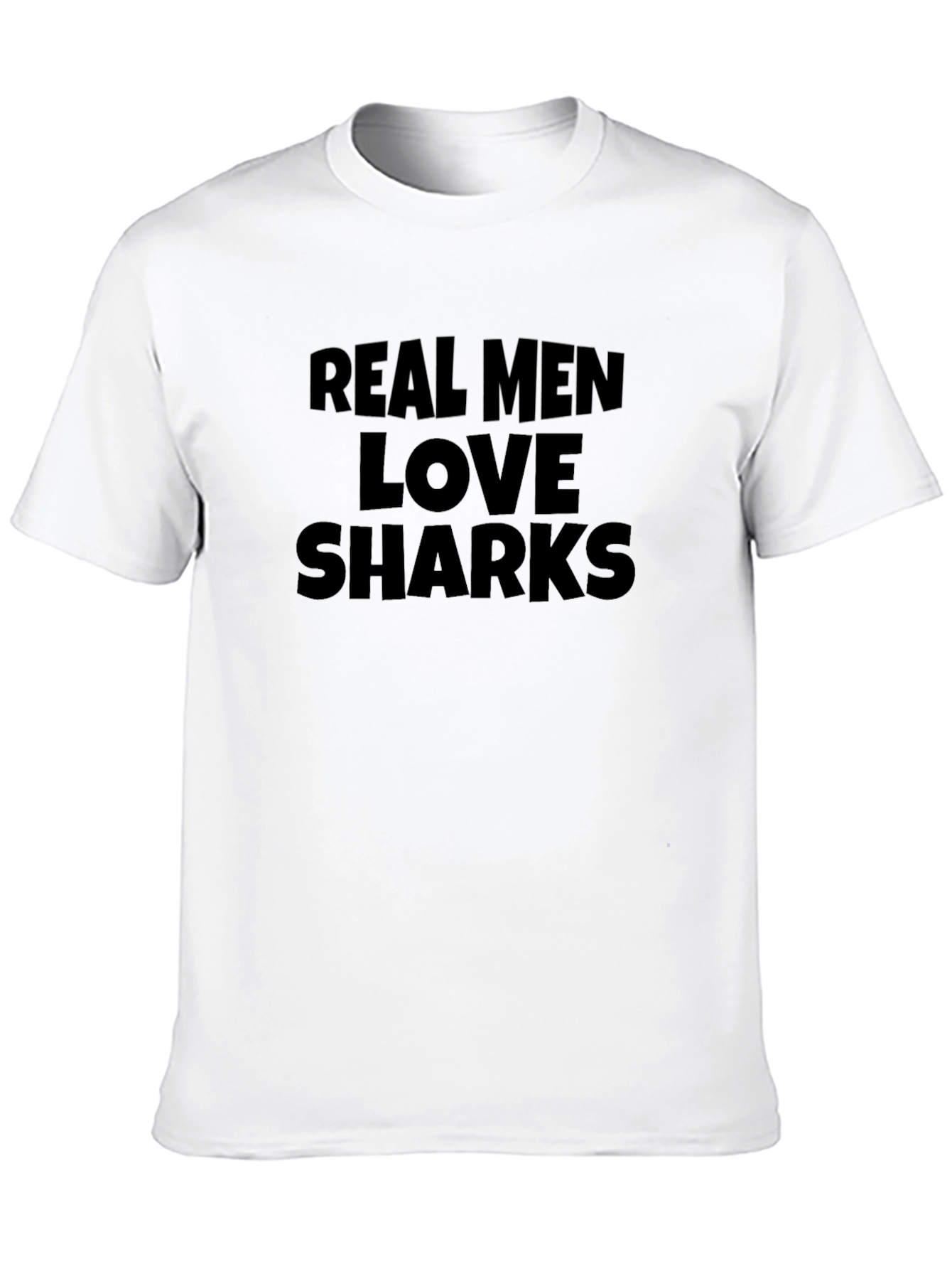 Real Men Love Sharks Graphic Tee - Black