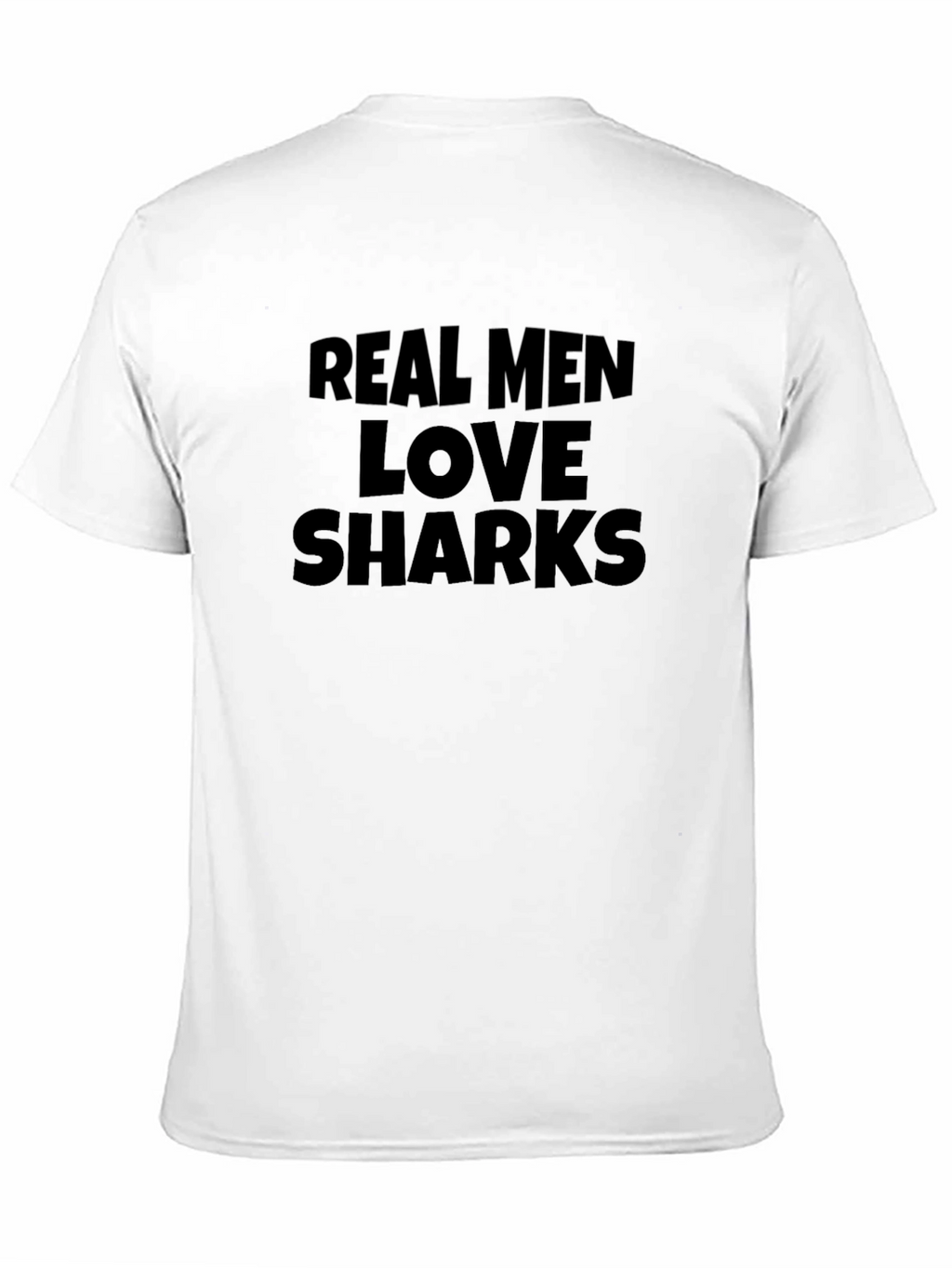 Real Men Love Sharks Graphic Tee - Black