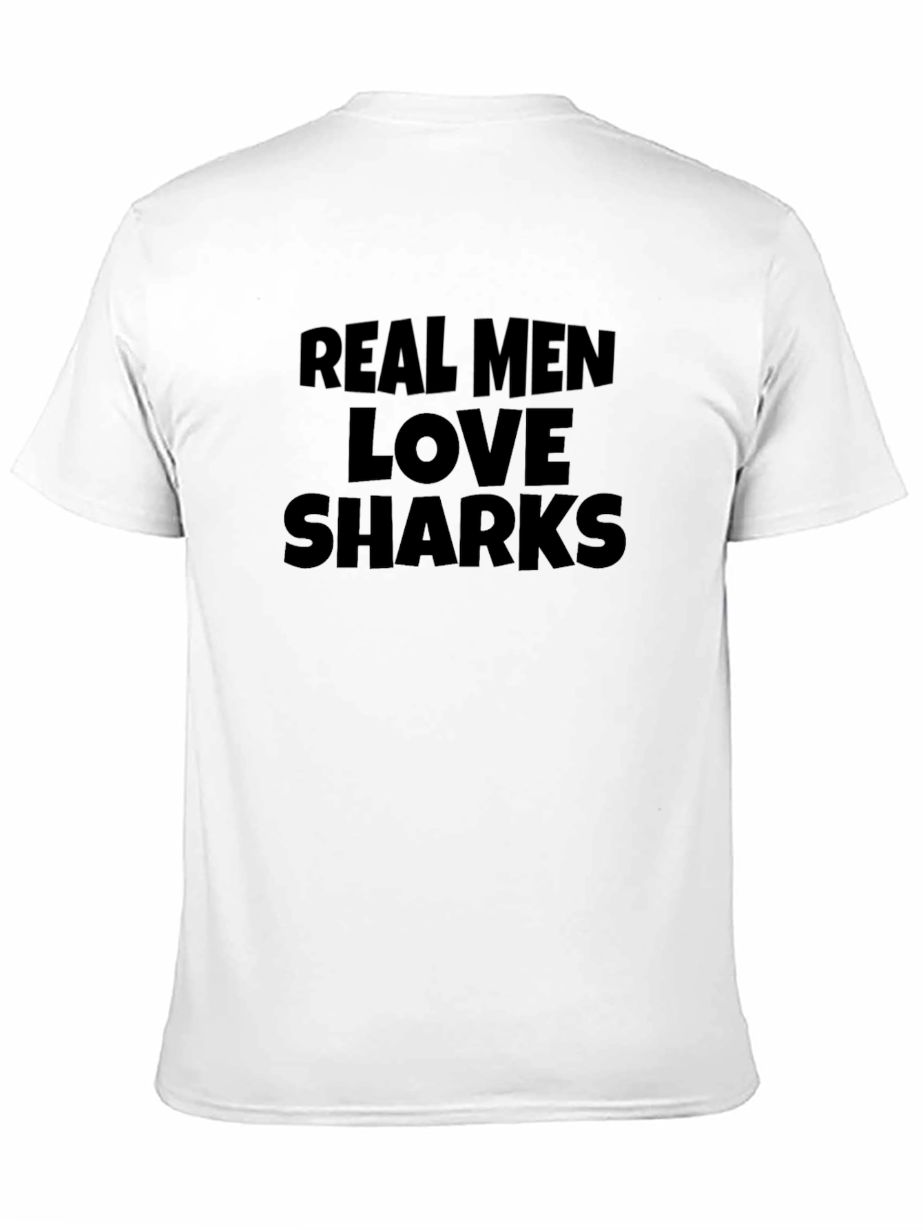 Real Men Love Sharks Graphic Tee - Black