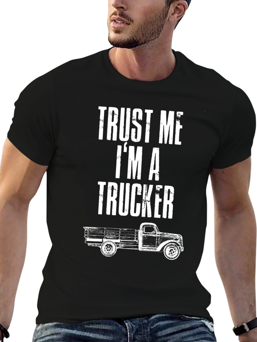 Trust Me Im A Trucker Black T-Shirt