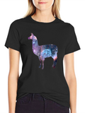 Galaxy Llama Tee - Cosmic Style!