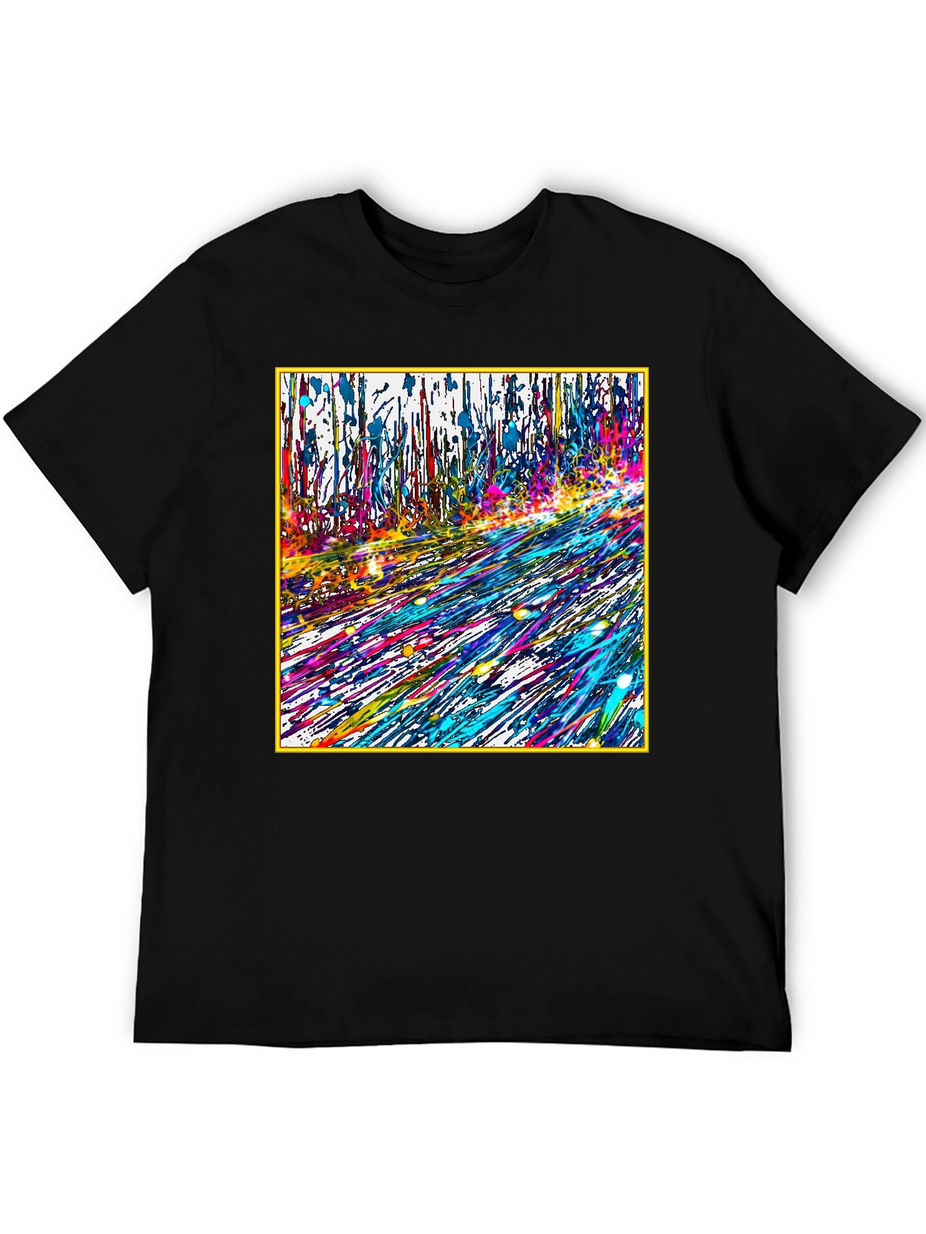 Abstract Art Graphic Tee - Vivid Color Pop