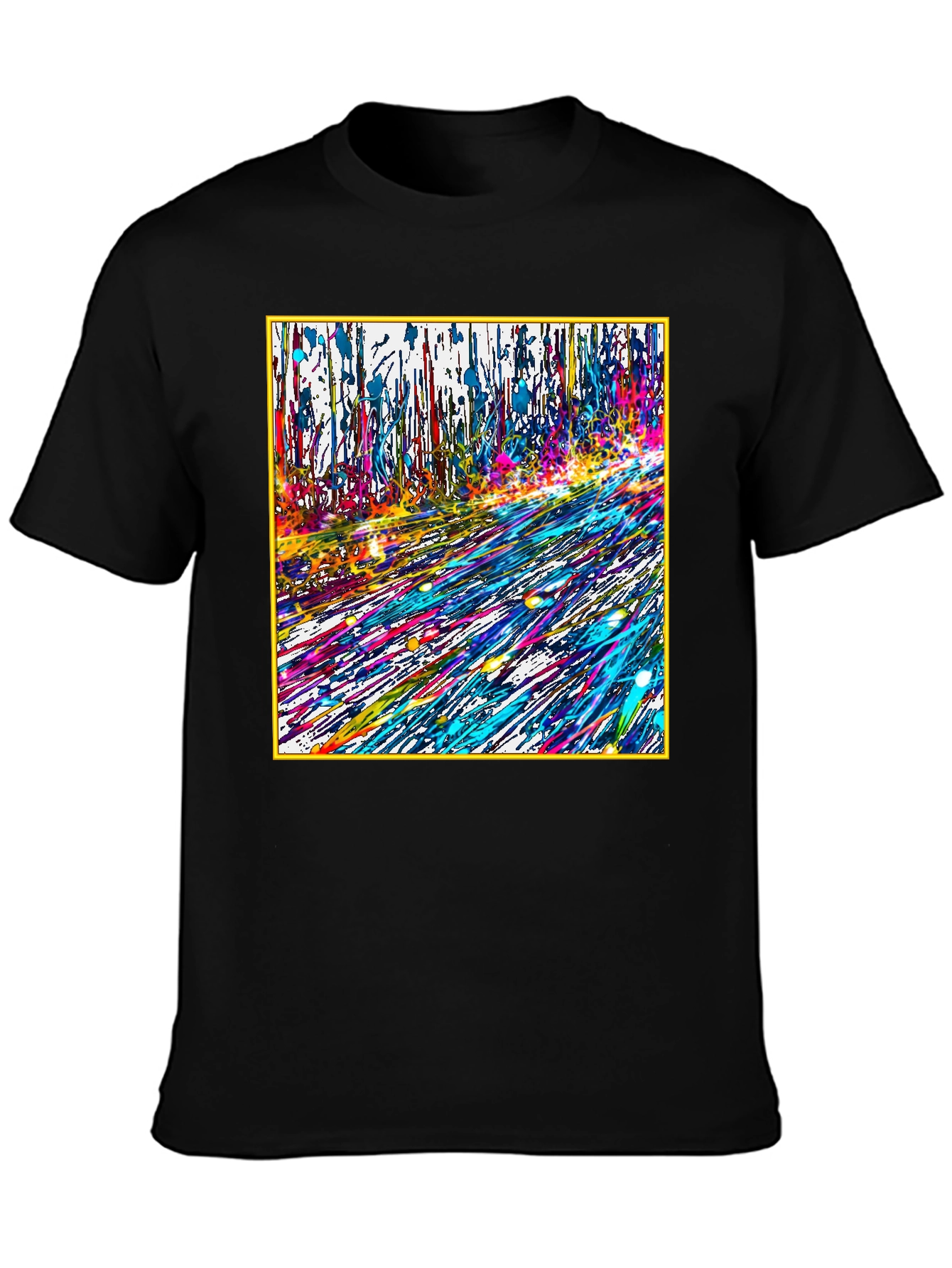 Abstract Art Graphic Tee - Vivid Color Pop