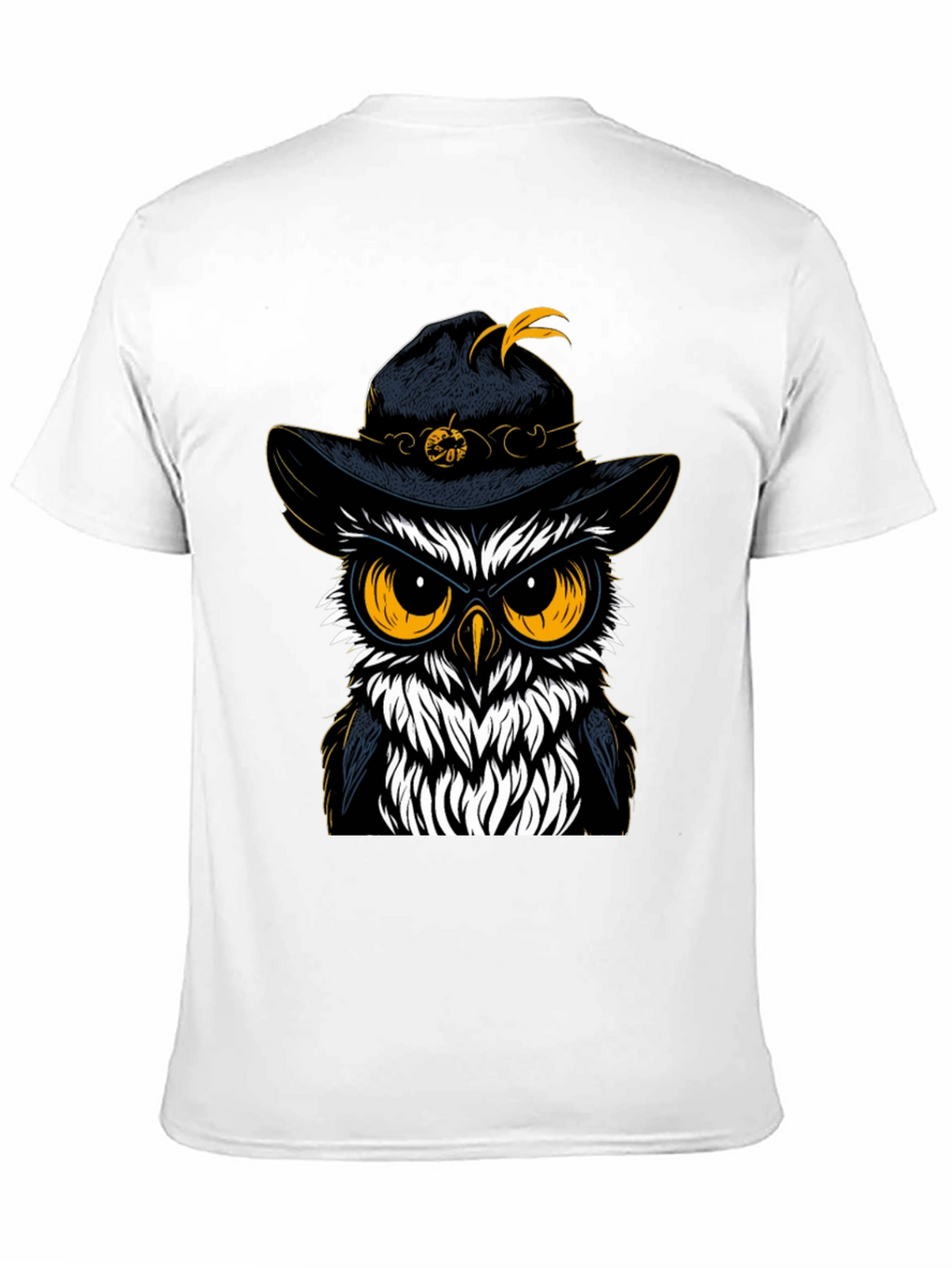 Owl in Hat Graphic Tee - Halloween Style