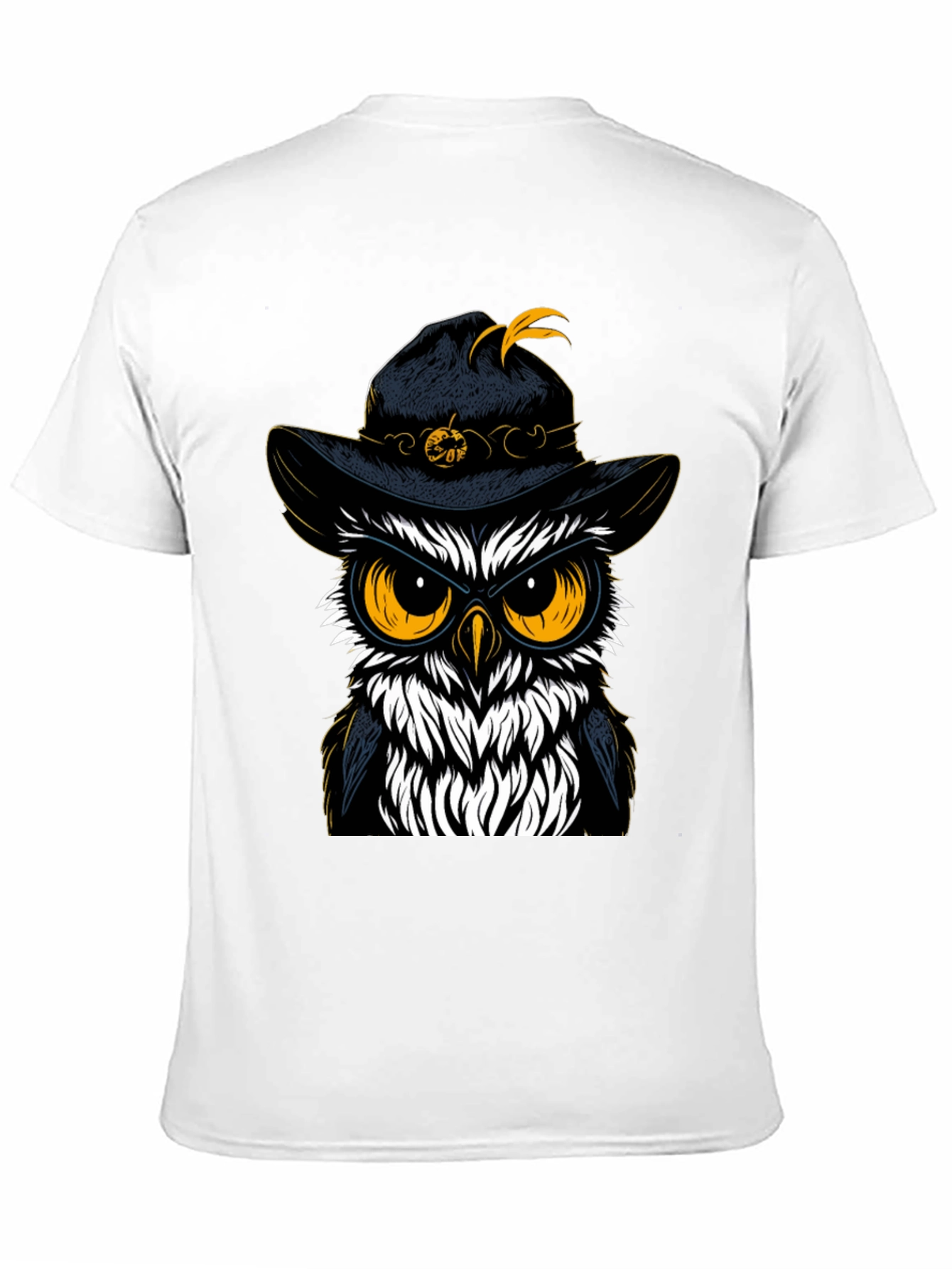 Owl in Hat Graphic Tee - Halloween Style