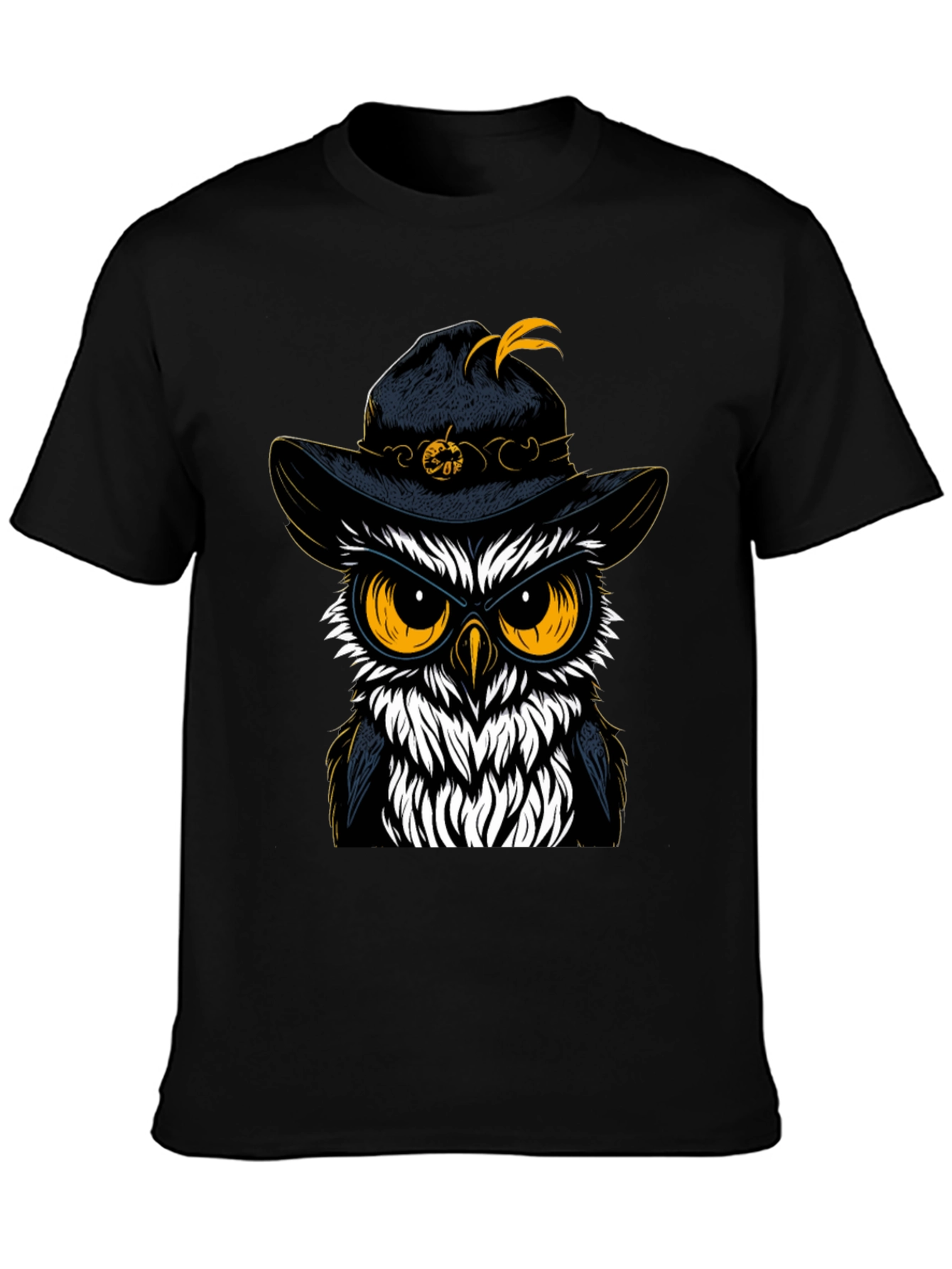 Owl in Hat Graphic Tee - Halloween Style