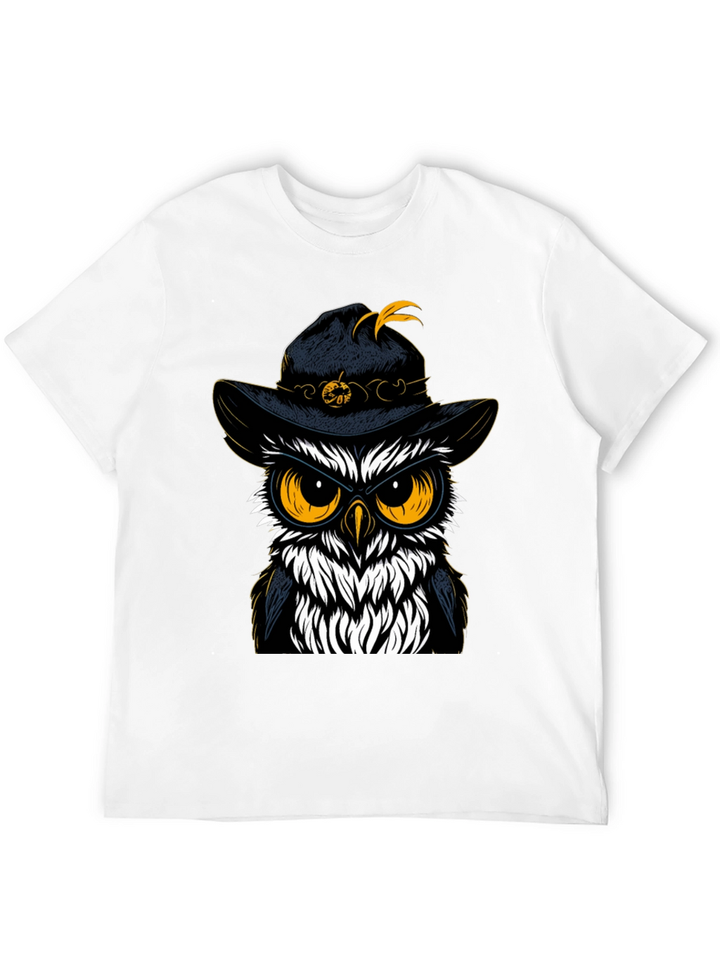 Owl in Hat Graphic Tee - Halloween Style