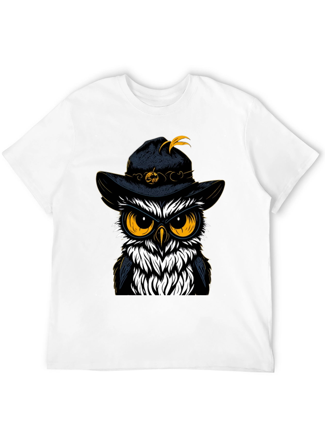 Owl in Hat Graphic Tee - Halloween Style