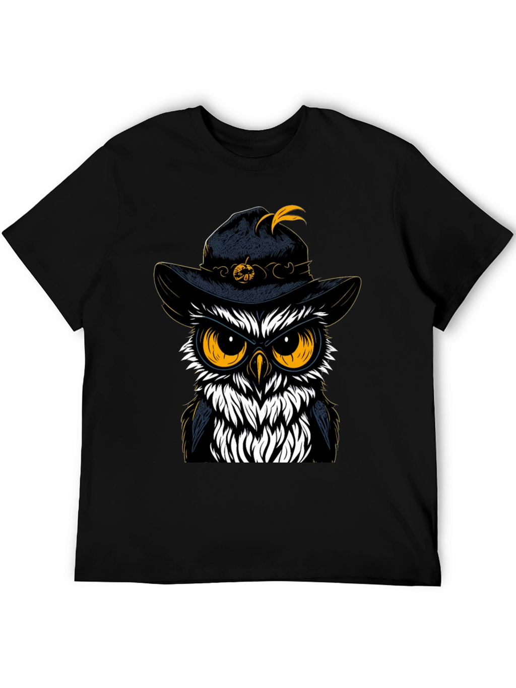 Owl in Hat Graphic Tee - Halloween Style