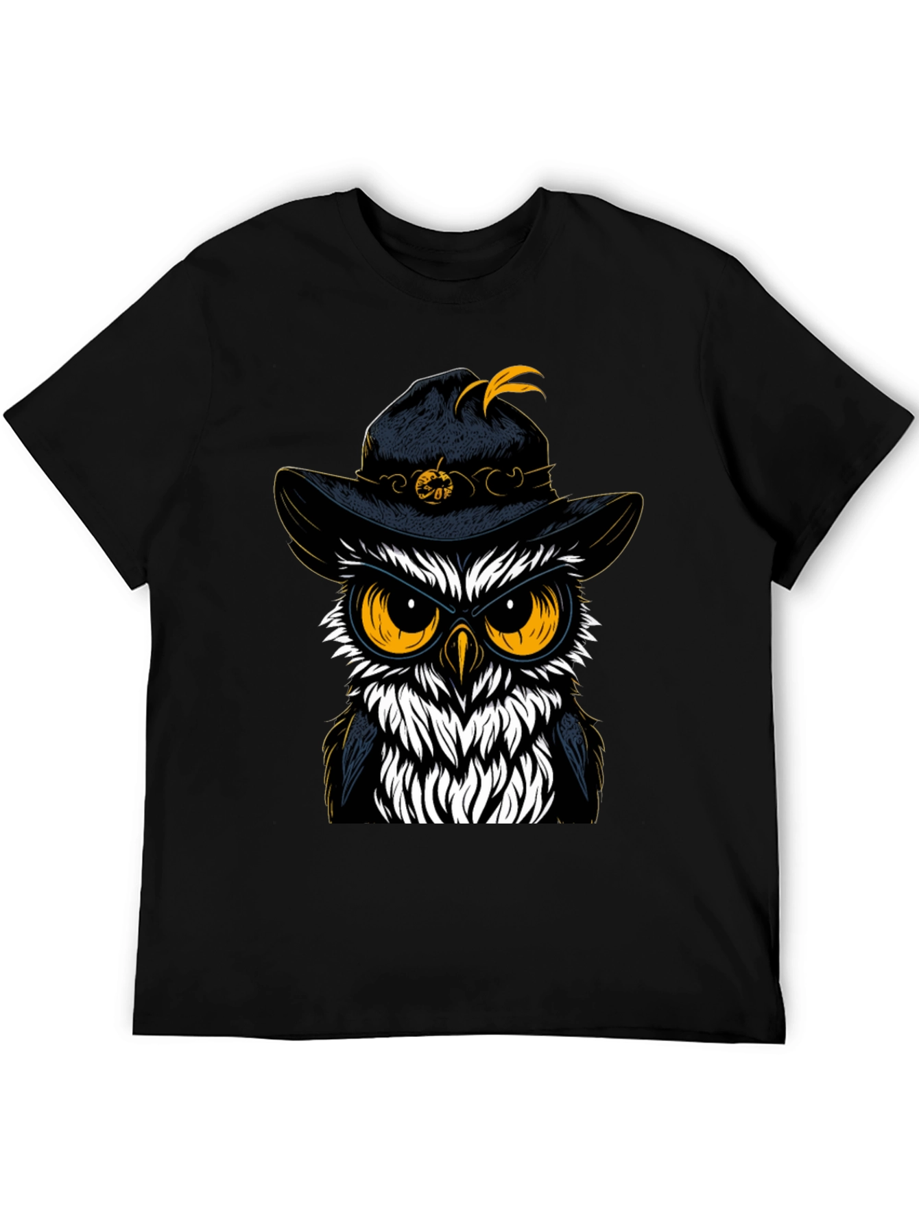 Owl in Hat Graphic Tee - Halloween Style