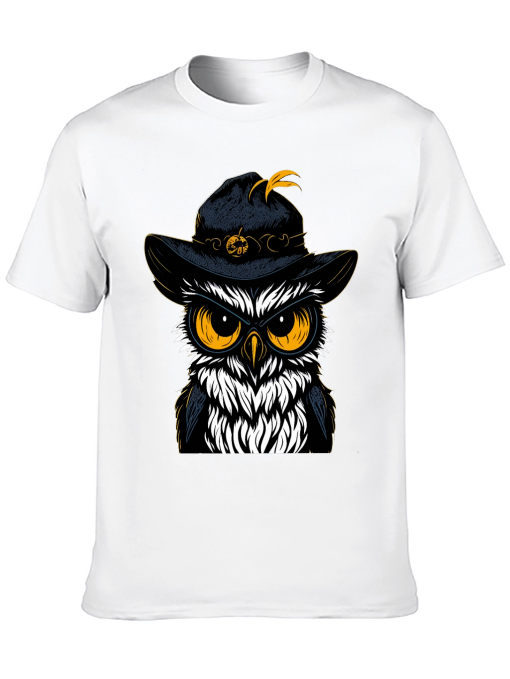 Owl in Hat Graphic Tee - Halloween Style