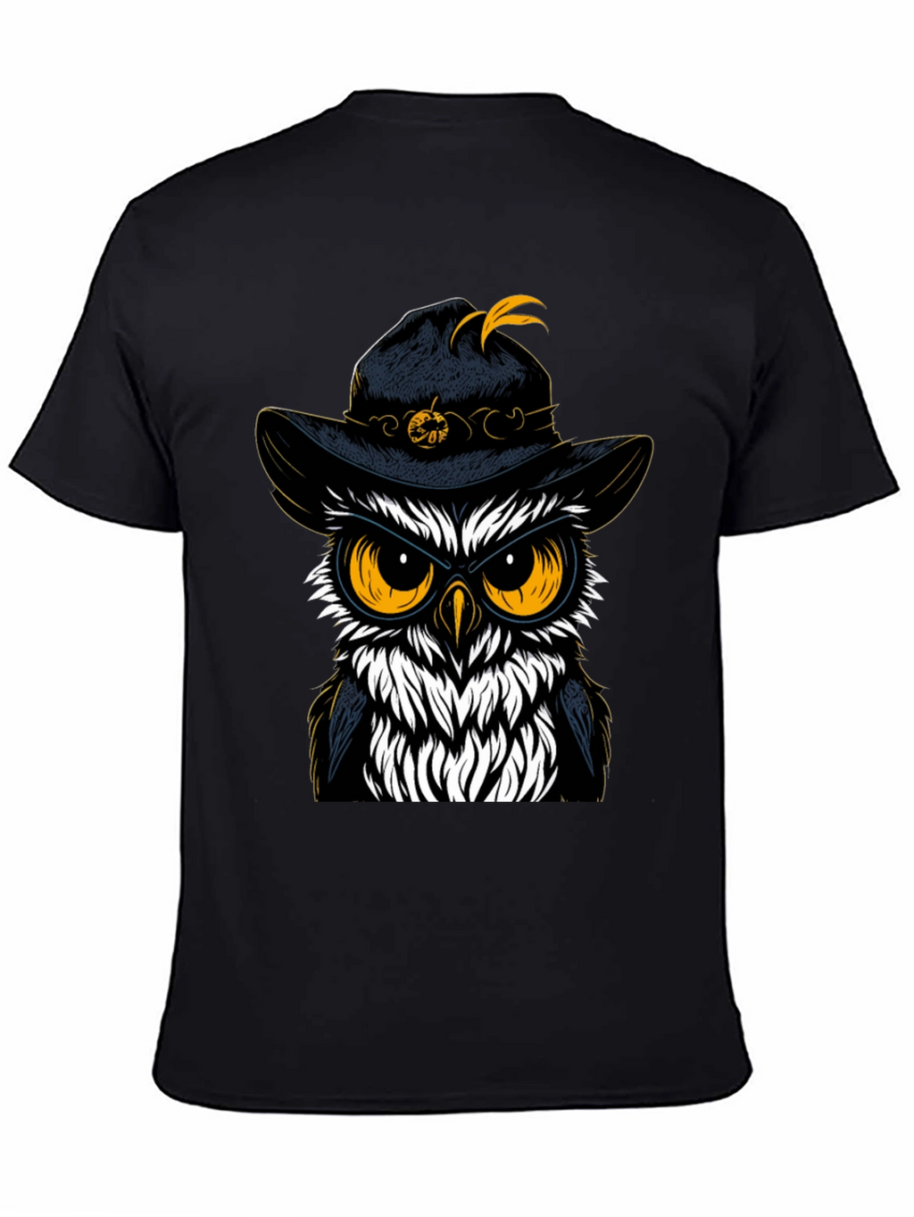 Owl in Hat Graphic Tee - Halloween Style