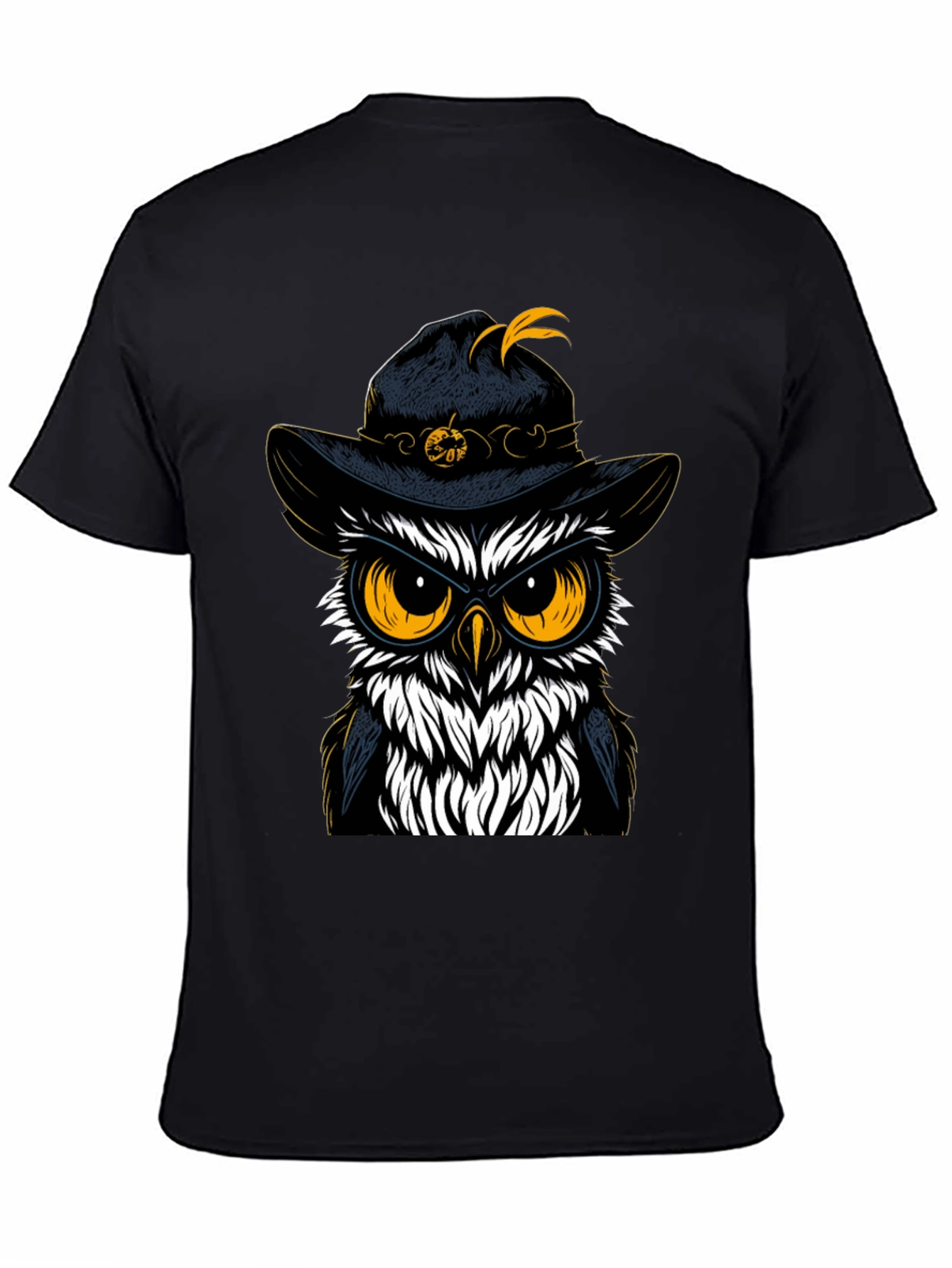 Owl in Hat Graphic Tee - Halloween Style