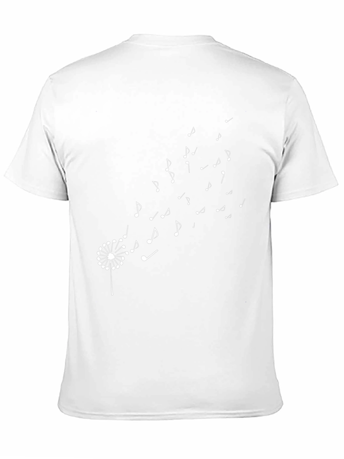 Music Notes Dandelion T-Shirt - Black Cotton Tee
