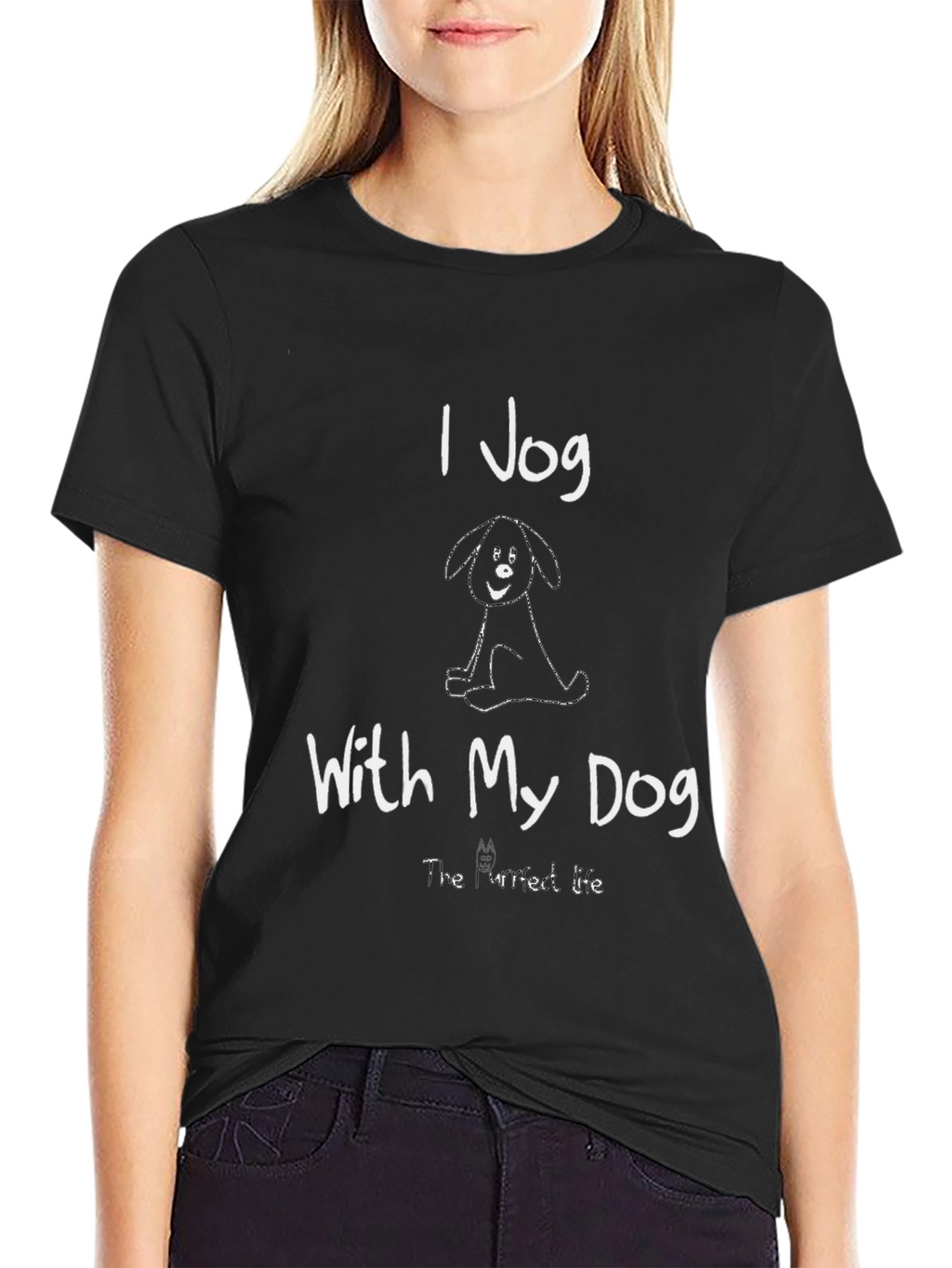I Jog With My Dog Black T-Shirt