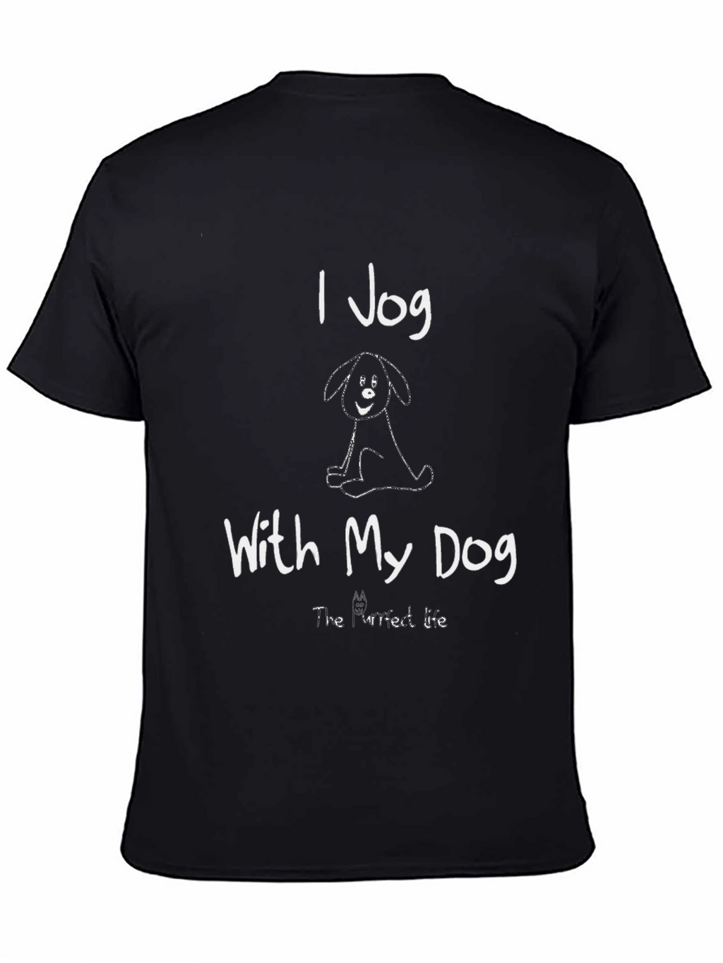 I Jog With My Dog Black T-Shirt