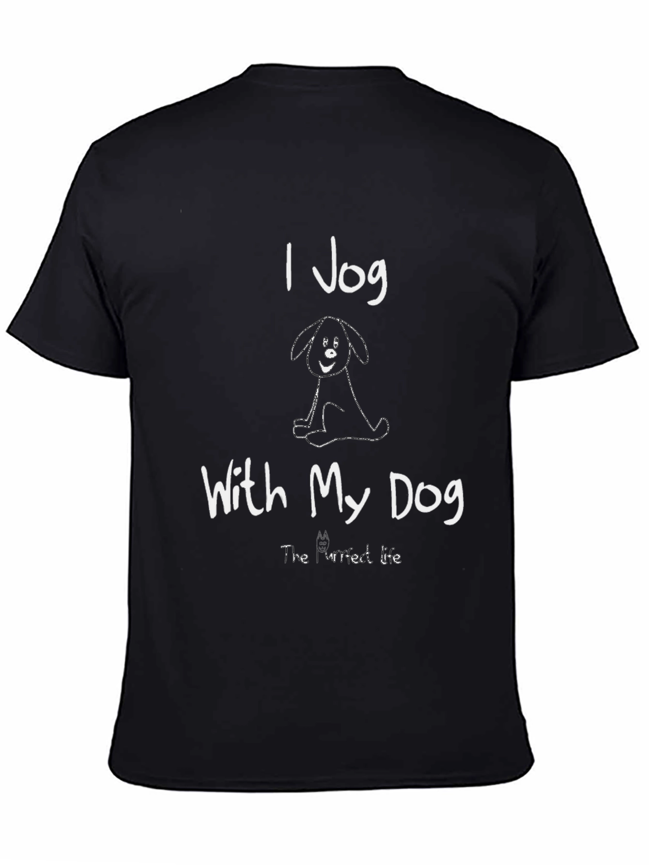I Jog With My Dog Black T-Shirt