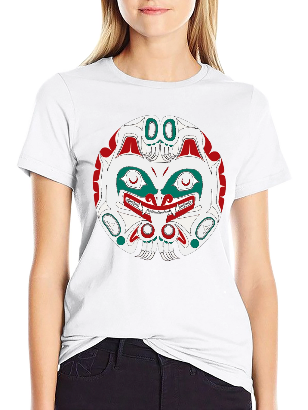 Tribal Mask Graphic Tee - Black
