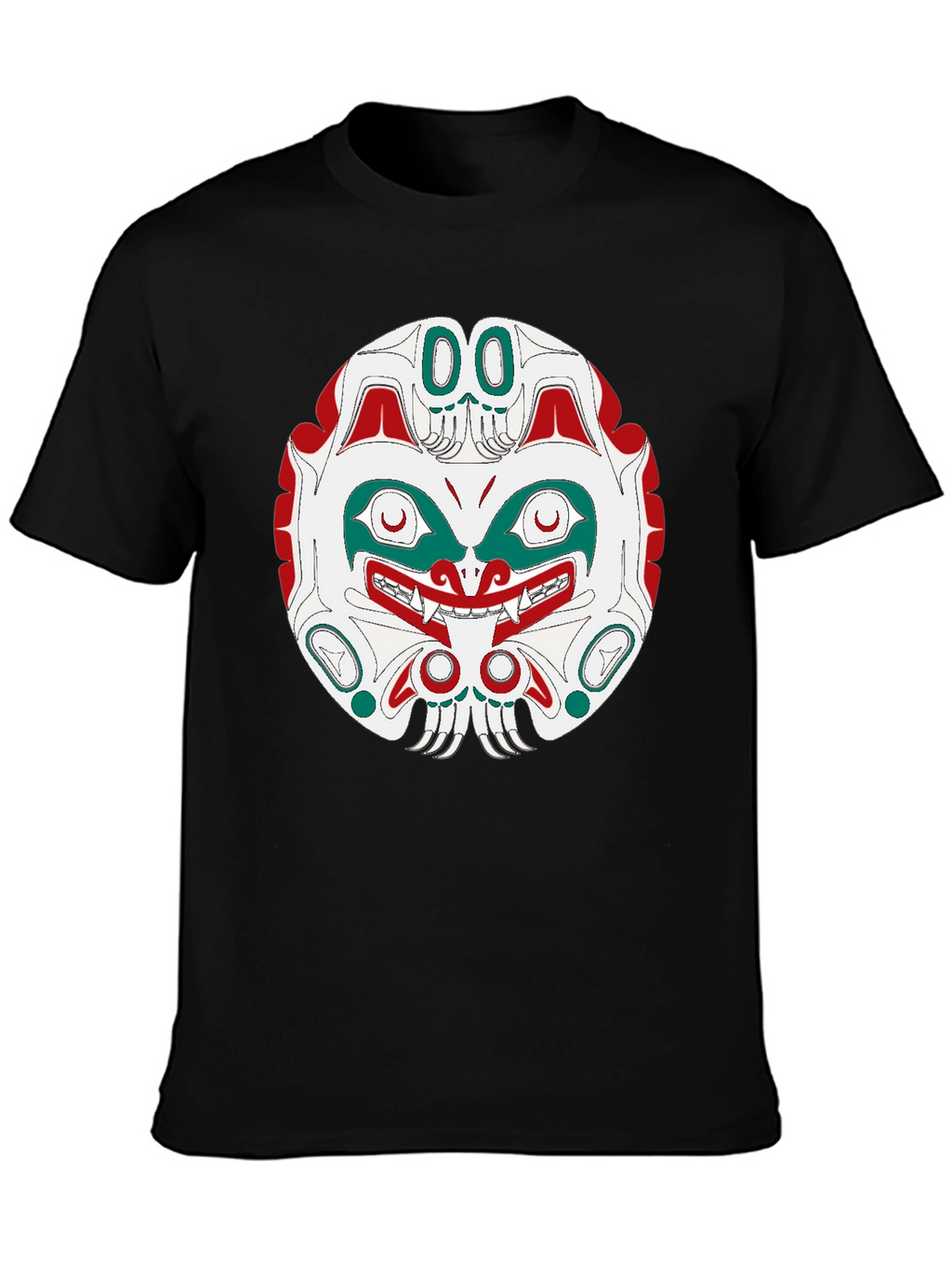 Tribal Mask Graphic Tee - Black