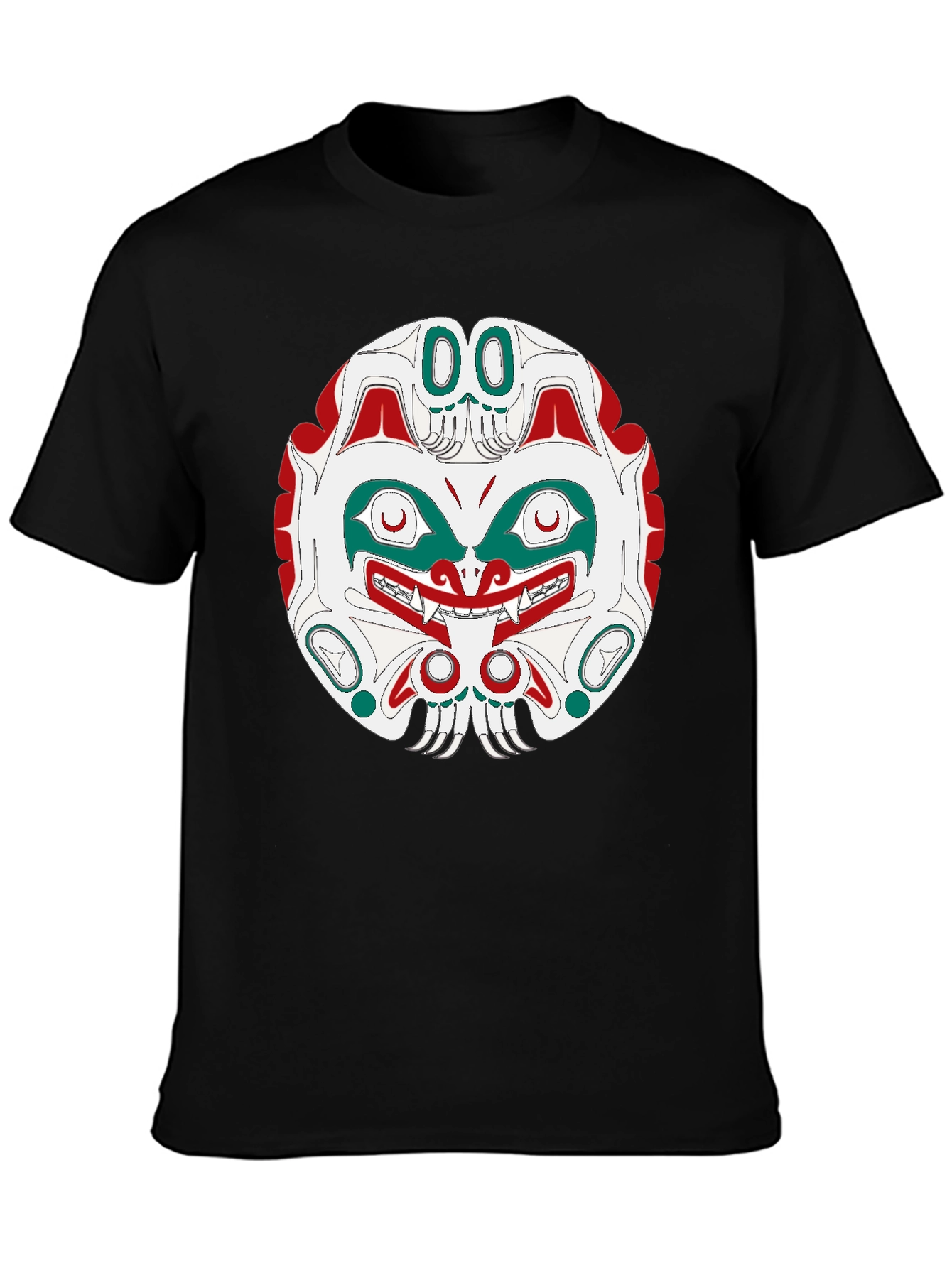 Tribal Mask Graphic Tee - Black