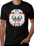 Tribal Mask Graphic Tee - Black