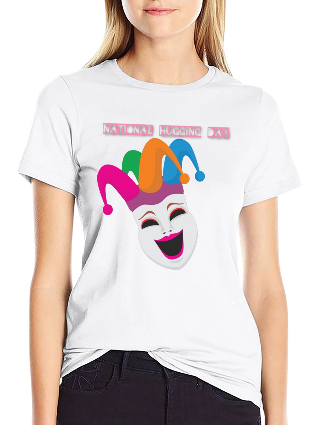 National Hugging Day Jester Mask T-Shirt