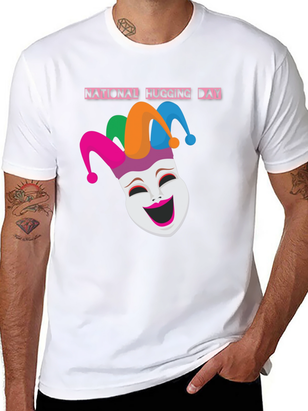 National Hugging Day Jester Mask T-Shirt